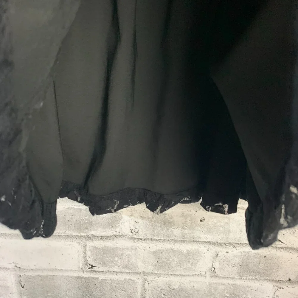 Peter Nygard Sheer Black Lace A-Line Lined Skirt - Picture 4 of 11